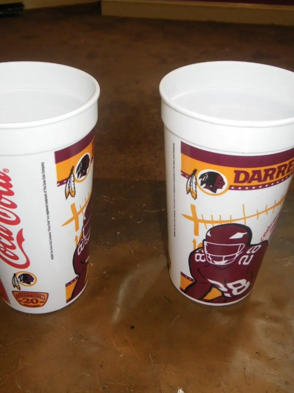 10 Vintage Redskins Plastic Cups 2002 Darrell Green Coca Cola Ridgewells